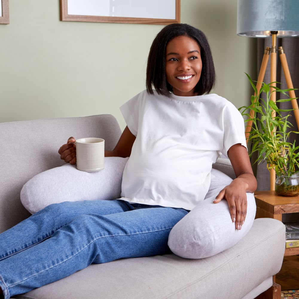 Full-body pregnancy pillow for comfortable sleep Minimal Grey