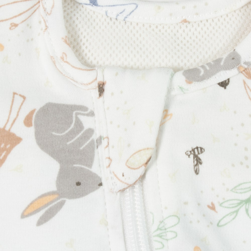 Hypoallergenic 0.5Tog baby sleep sack with two-way zipper Storybook Nutmeg