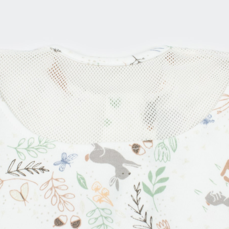 Hypoallergenic 0.5Tog baby sleep sack with two-way zipper Storybook Nutmeg
