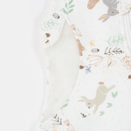 Hypoallergenic 0.5Tog baby sleep sack with two-way zipper Storybook Nutmeg