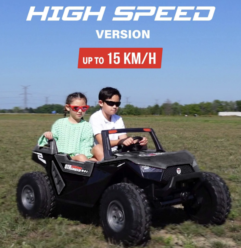 High Speed Up To 15 km/h Dune Buggy 2 Seater 24V Off-Road UTV with Remote Control and EVA Tires